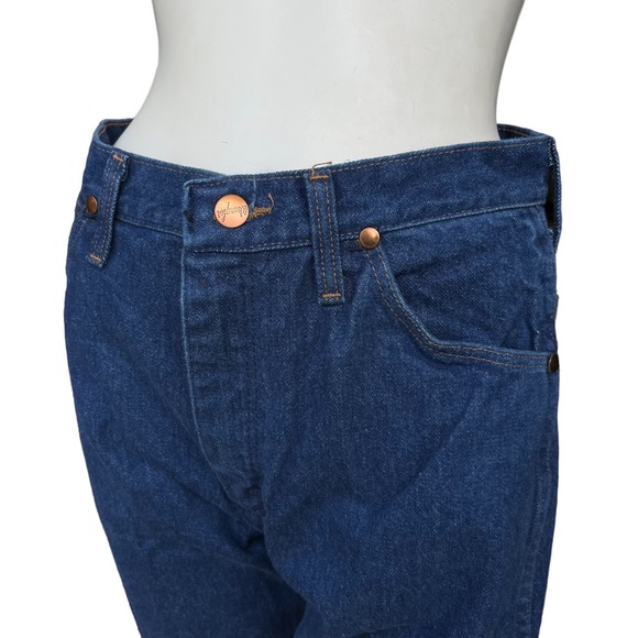 Vintage 90's Deadstock Wranglers Dark Wash Cowboy Cut Straight Leg Jeans 11x32 - Picture 3 of 9